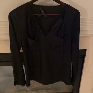 BCBG Maxazria black long sleeve top